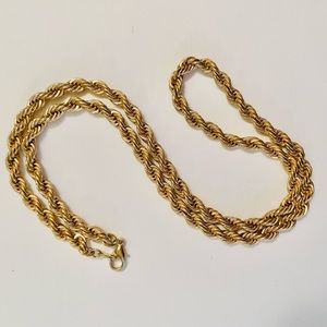 3X “HOST PICK” 14K Gold Plated Solid Rope Necklace